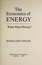The economics of energy by Roger LeRoy Miller