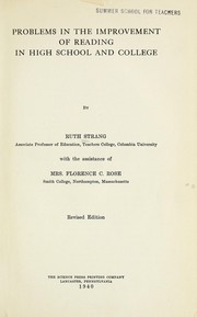 Cover of: Problems in the improvement of reading in high school and college