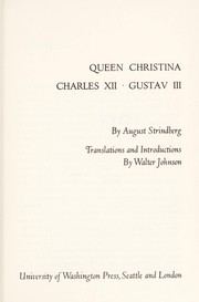 Queen Christina by August Strindberg
