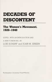 Cover of: Decades of discontent: the women's movement, 1920-1940