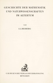 Cover of: Geschichte der Mathematik und Naturwissenschaften im Altertum