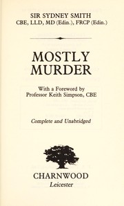 Cover of: Mostly murder