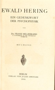 Ewald Hering by Franz Hillebrand