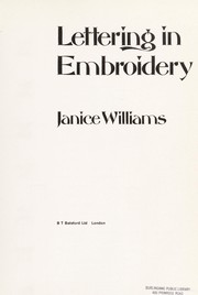 Cover of: Lettering in embroidery