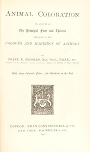 Cover of: Animal coloration: an account of the principal facts and theories relating to the colours and markings of animals