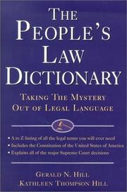 Cover of: The People's Law Dictionary: Taking the Mystery Out of Legal Language