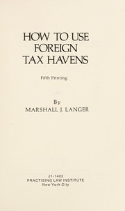 Cover of: How to use foreign tax havens