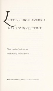 Cover of: Letters from America by Alexis de Tocqueville