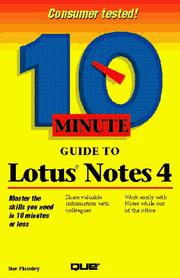 Cover of: 10 minute guide to Lotus Notes 4