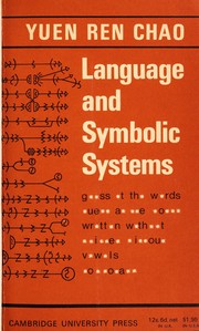 Cover of: Language and symbolic systems.
