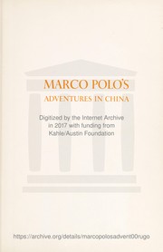 Cover of: Marco Polo's adventures in China