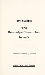 Cover of: The Kennedy-Khrushchev letters