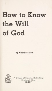Cover of: How to know the will of God