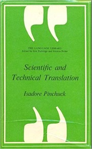 Scientific and technical translation by Isadore Pinchuck