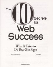 Cover of: The 10 secrets for Web success by Bryan Pfaffenberger