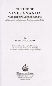 Cover of: The life of Vivekananda and the universal gospel by Romain Rolland