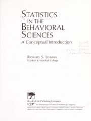 Cover of: Statistics in the behavioral sciences: a conceptual introduction