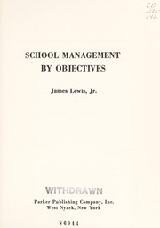 Cover of: School management by objectives.