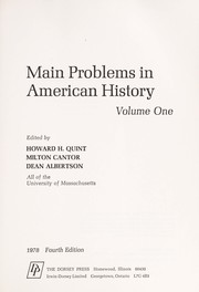 Cover of: Main problems in American history