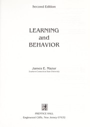 Cover of: Learning and behaviour