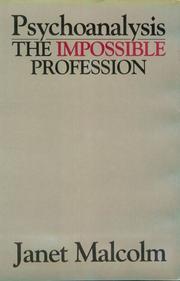 Cover of: Psychoanalysis: the impossible profession