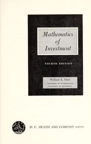 Mathematics of investment by William Le Roy Hart