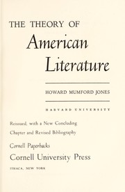 Cover of: The theory of American literature.