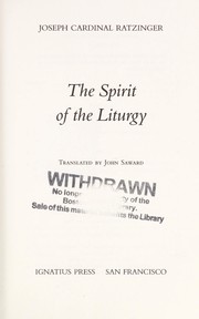 Cover of: The spirit of the liturgy
