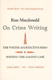 Cover of: On crime writing by Ross Macdonald