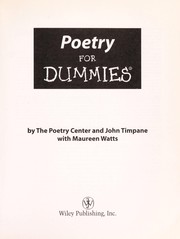 Poetry for dummies by John Timpane, The Poetry Center
