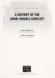 A history of the Arab-Israeli conflict by Ian J Bickerton, Ian J. Bickerton, Carla L. Klausner