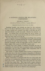 Cover of: A rational system for measuring composition