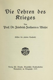 Cover of: Die Lehren des Krieges