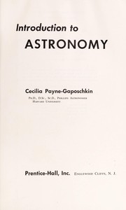 Cover of: Introduction to astronomy.