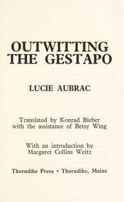 Cover of: Outwitting the Gestapo