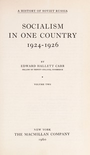 Cover of: Socialism in One Country, 1924-1926