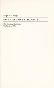 Cover of: East Asia and U.S. security