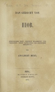 Cover of: Das Gedicht von Hiob: hebräischer Text