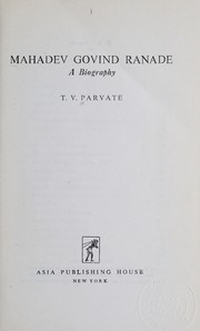 Cover of: Mahadev Govind Ranade: a biography