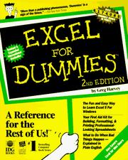 Cover of: Excel for dummies by Greg Harvey