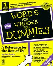Cover of: Word 6 for Windows for Dummies (For Dummies (Computers)) by Dan Gookin