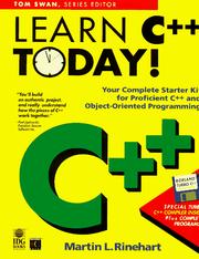 Cover of: Learn C++ Today!/Book and Disk (Tom Swan Series)