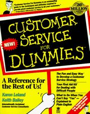 Cover of: Customer service for dummies