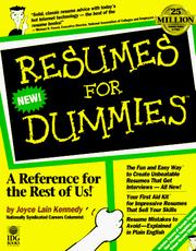 Resumes for dummies by Joyce Lain Kennedy