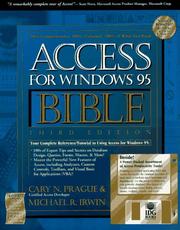 Access for Windows 95 bible by Cary N. Prague