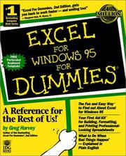 Cover of: Excel for Windows 95 for dummies by Greg Harvey
