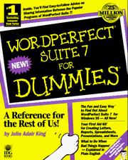 Cover of: Wordperfect Suite 7 for dummies by Julie Adair King