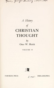 Cover of: A history of Christian thought