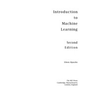 Cover of: Introduction to machine learning