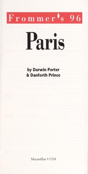 Cover of: Frommer's Paris by Darwin Porter